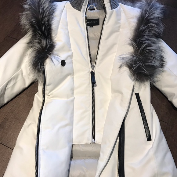 SOLD Mackage Adali-X Down White Coat Silver Fox - Picture 4 of 15